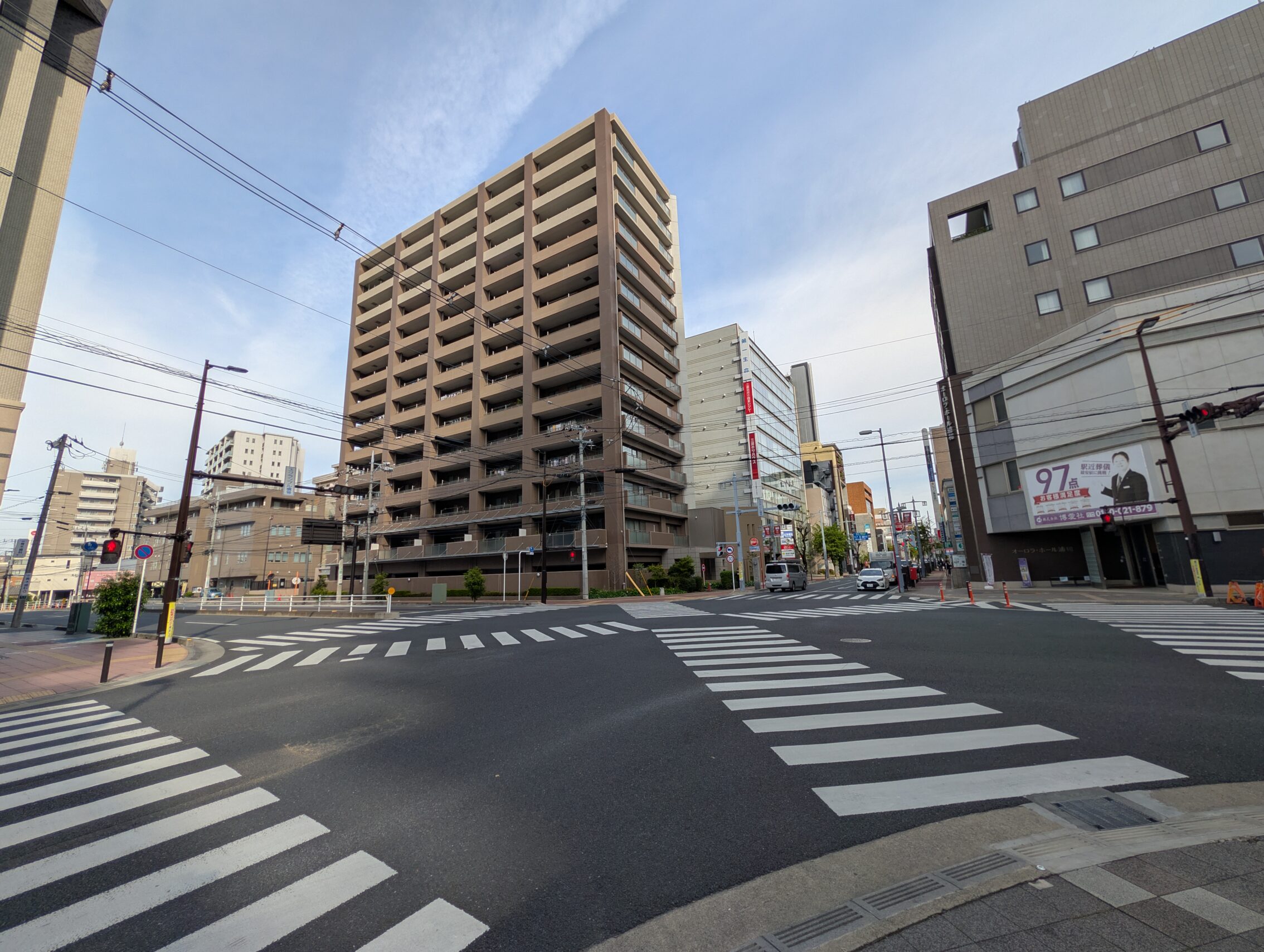 A junction with zebra crossings all over the place