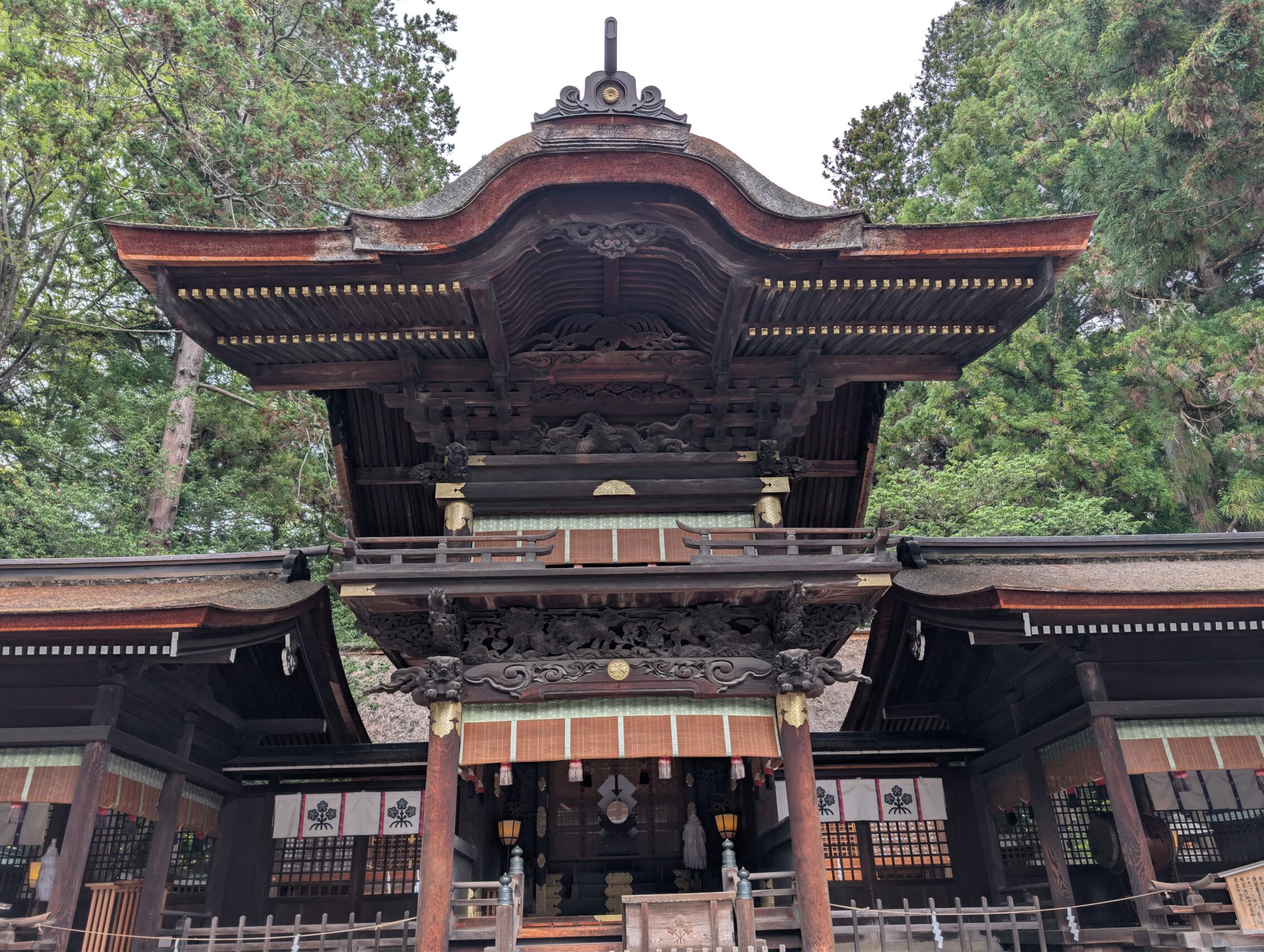 A Shinto temple building.