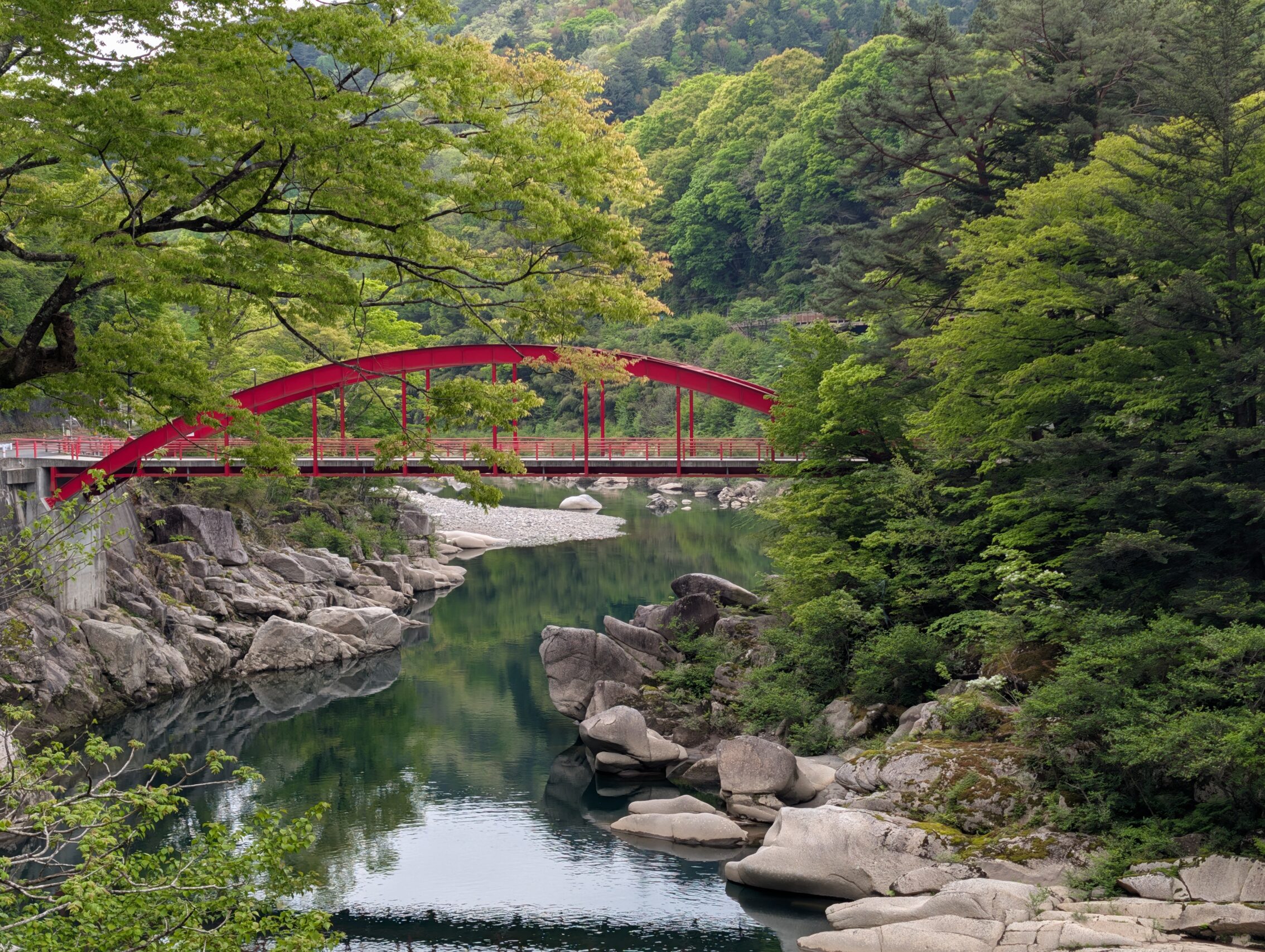 The red Kakehashi bridge, similar to the featured image of this post.